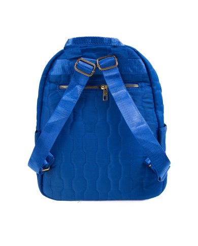 Zaino bluette con marsupio frontale removibile doppio spazio esterno e posteriore stemma in oro Zaino bluette con marsupio frontale removibile doppio spazio esterno e posteriore stemma in oro