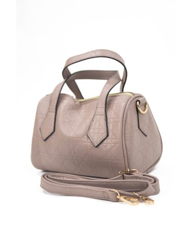 Borsa a mano taupe con tracolla removibile no logo doppia tasca interna Borsa a mano taupe con tracolla removibile no logo doppia tasca interna