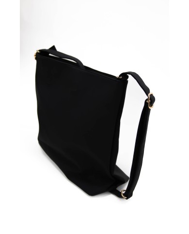 Borsa morbida nera con tracolla chiusura zip con doppio spazio interno Borsa morbida nera con tracolla chiusura zip con doppio spazio interno