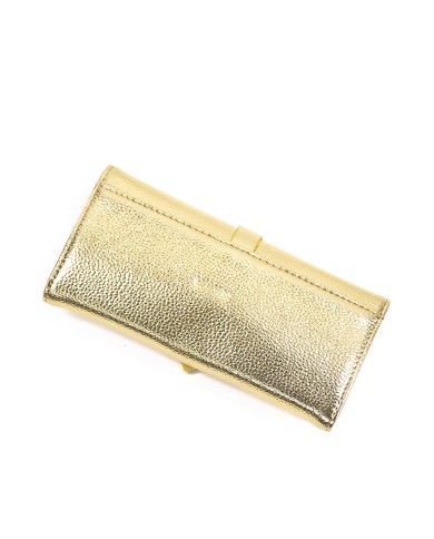 Portafoglio oro con placchetta dorata con due scompartimenti compreso di portadocumenti