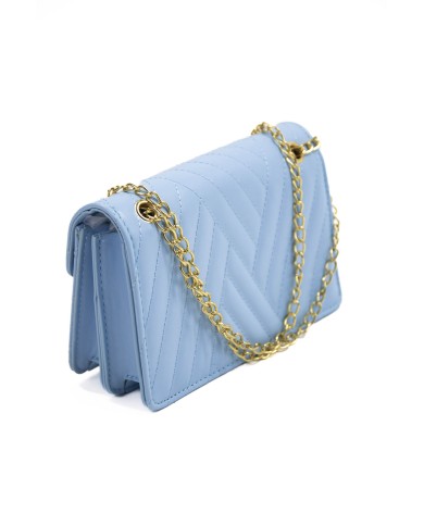 Borsa piccola polvere rigida con logo frontale in oro catenella regolabile in oro