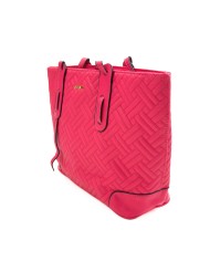 Borsa sottospalla fucsia con motivo matelassé due spazi interni chiusura a cerniera Borsa sottospalla fucsia con motivo matelassé due spazi interni chiusura a cerniera