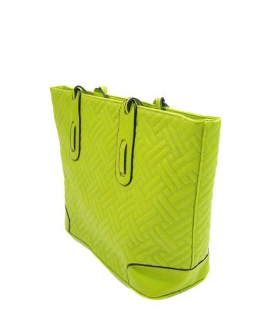 Borsa sottospalla verde con motivo matelassé due spazi interni chiusura a cerniera