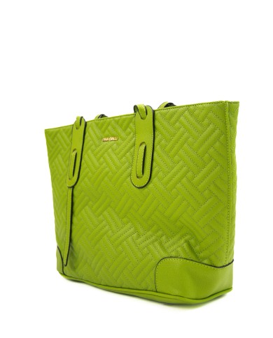 Borsa sottospalla verde con motivo matelassé due spazi interni chiusura a cerniera Borsa sottospalla verde con motivo matelassé due spazi interni chiusura a cerniera