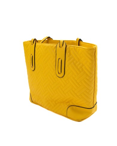 Borsa sottospalla gialla con motivo matelassé due spazi interni chiusura a cerniera