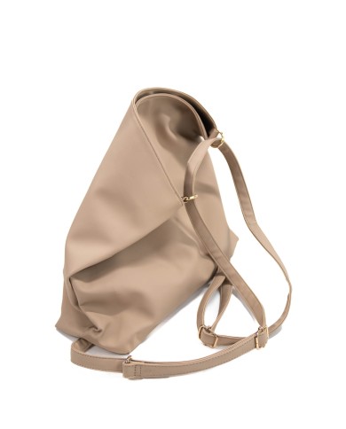 Borsa morbida taupe con tracolla chiusura zip con doppio spazio interno