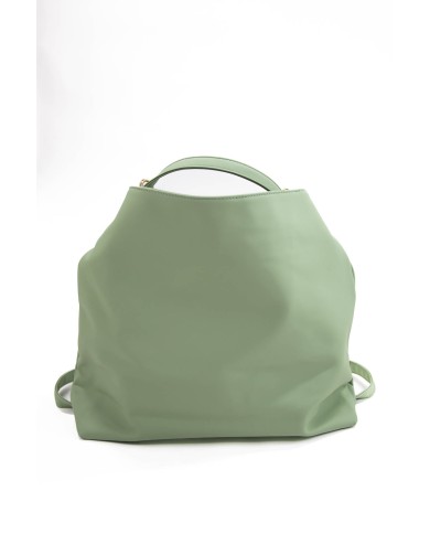 Borsa morbida verde con tracolla chiusura zip con doppio spazio interno Borsa morbida verde con tracolla chiusura zip con doppio spazio interno