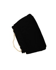 Borsa morbida nera a tracolla con chiusura bottone a scatto e logo centrale Borsa morbida nera a tracolla con chiusura bottone a scatto e logo centrale
