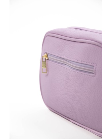 Borsa pochette rosa effetto tigrato con tracolla removibile doppie tasche esterne logo frontale stampato Borsa pochette rosa effetto tigrato con tracolla removibile doppie tasche esterne logo frontale stampato