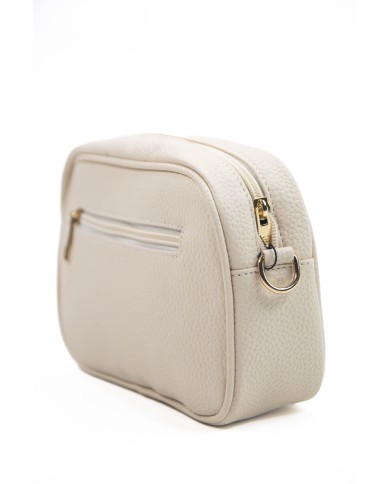 Borsa pochette burro effetto tigrato con tracolla removibile doppie tasche esterne logo frontale stampato Borsa pochette burro effetto tigrato con tracolla removibile doppie tasche esterne logo frontale stampato