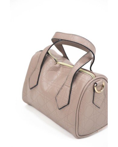 Borsa a mano taupe con tracolla removibile no logo doppia tasca interna Borsa a mano taupe con tracolla removibile no logo doppia tasca interna