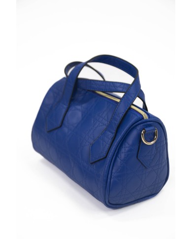 Borsa a mano blu con tracolla removibile no logo doppia tasca interna Borsa a mano blu con tracolla removibile no logo doppia tasca interna