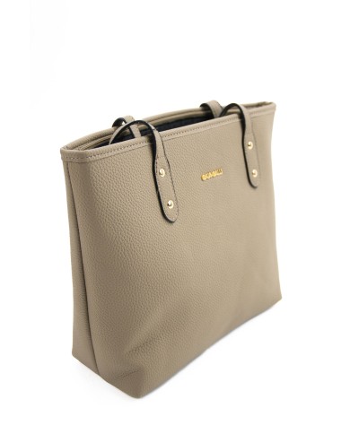 Borsa a mano oliva effetto tigrato con logo frontale in oro chiusura a cerniera Borsa a mano oliva effetto tigrato con logo frontale in oro chiusura a cerniera