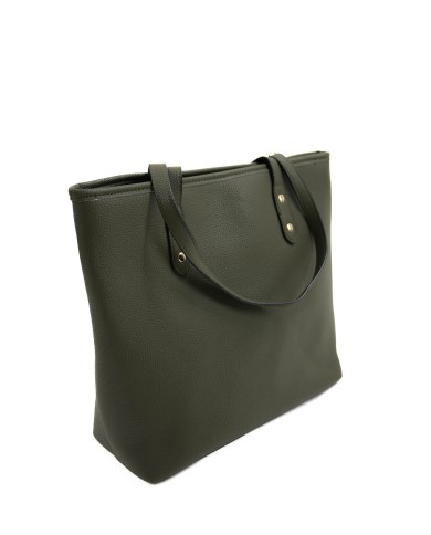 Borsa a mano verde effetto tigrato con logo frontale in oro chiusura a cerniera Borsa a mano verde effetto tigrato con logo frontale in oro chiusura a cerniera