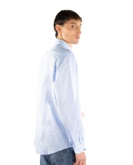 Camicia cielo regular in lino colletto italiano con bottoni Camicia cielo regular in lino colletto italiano con bottoni