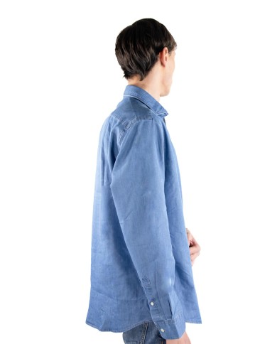 Camicia jeans regular colletto italiano con bottoni
