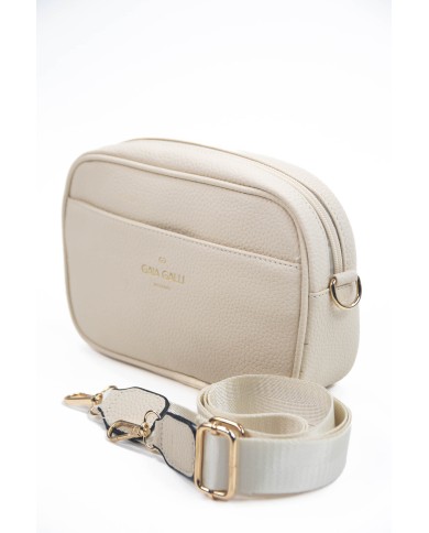 Borsa pochette burro effetto tigrato con tracolla removibile doppie tasche esterne logo frontale stampato Borsa pochette burro effetto tigrato con tracolla removibile doppie tasche esterne logo frontale stampato