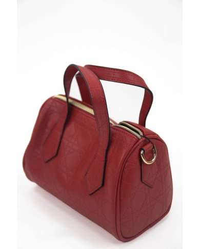 Borsa a mano bordeaux con tracolla removibile no logo doppia tasca interna Borsa a mano bordeaux con tracolla removibile no logo doppia tasca interna